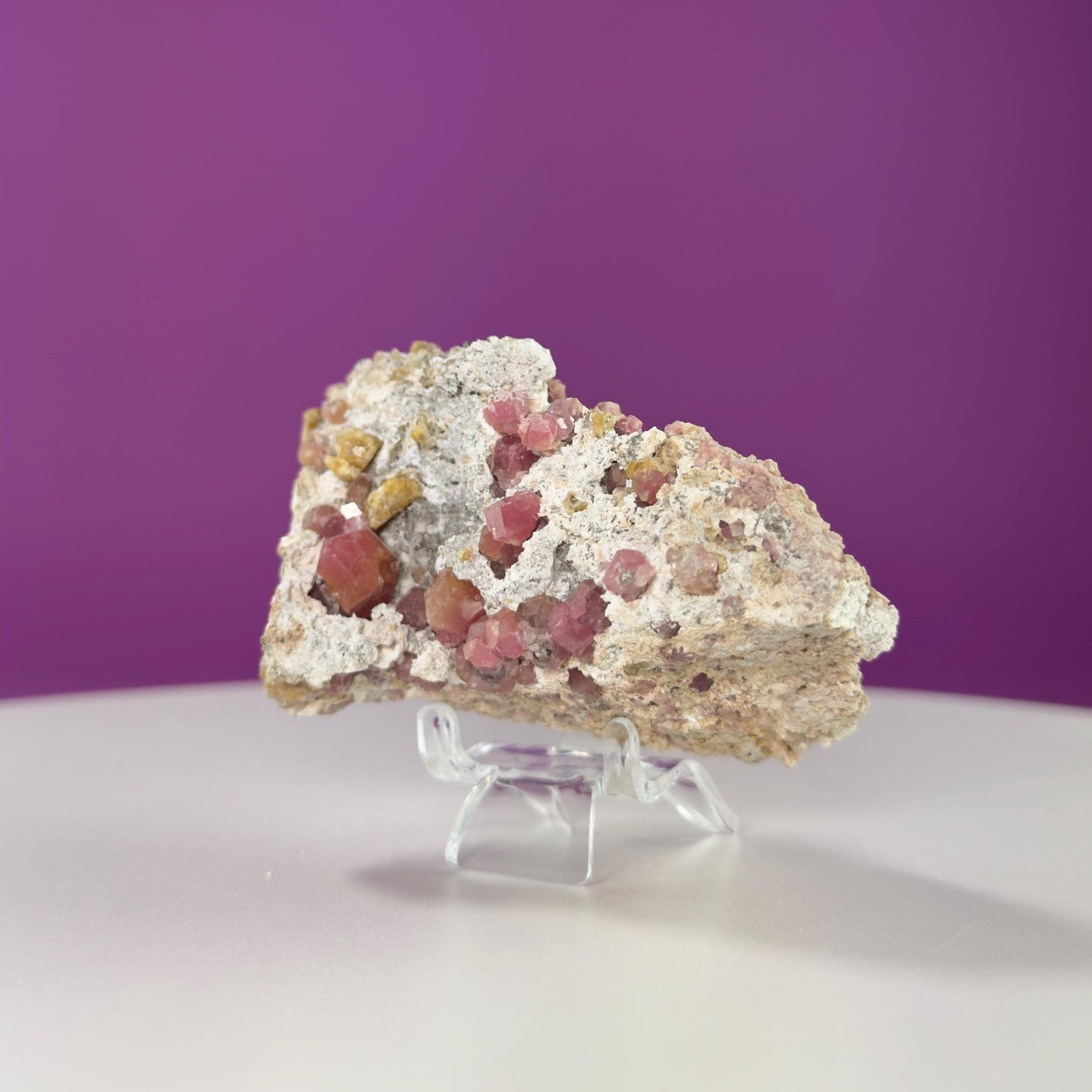 Pink Garnet Specimen (Mexico) (Includes Acrylic Stand)