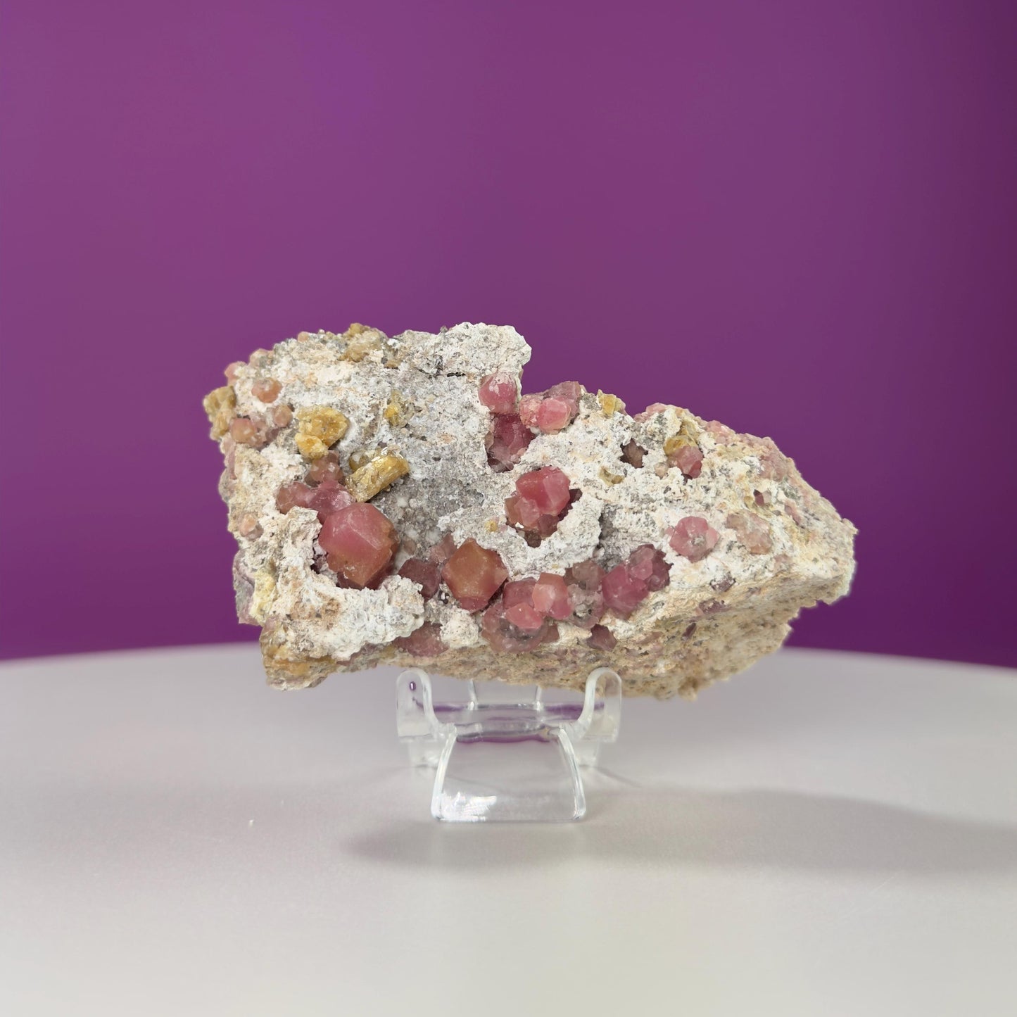 Pink Garnet Specimen (Mexico) (Includes Acrylic Stand)