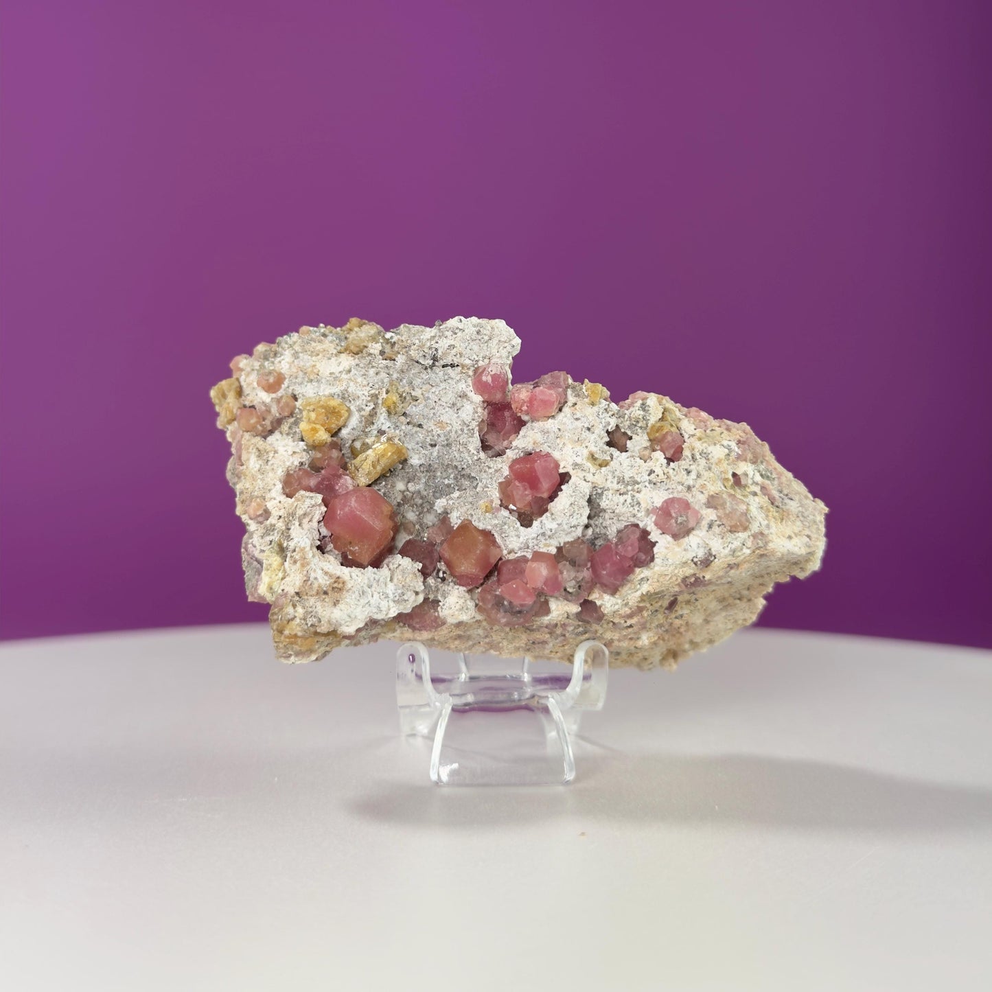 Pink Garnet Specimen (Mexico) (Includes Acrylic Stand)