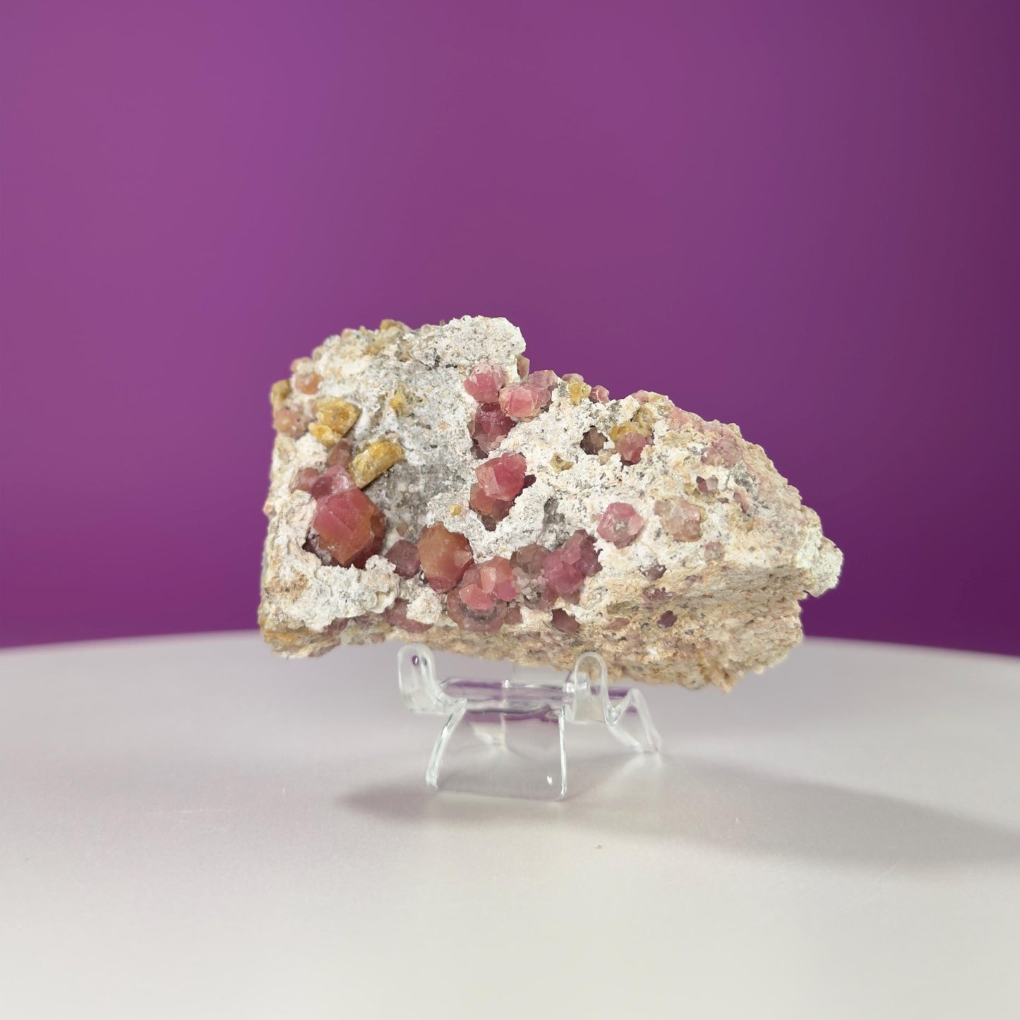 Pink Garnet Specimen (Mexico) (Includes Acrylic Stand)