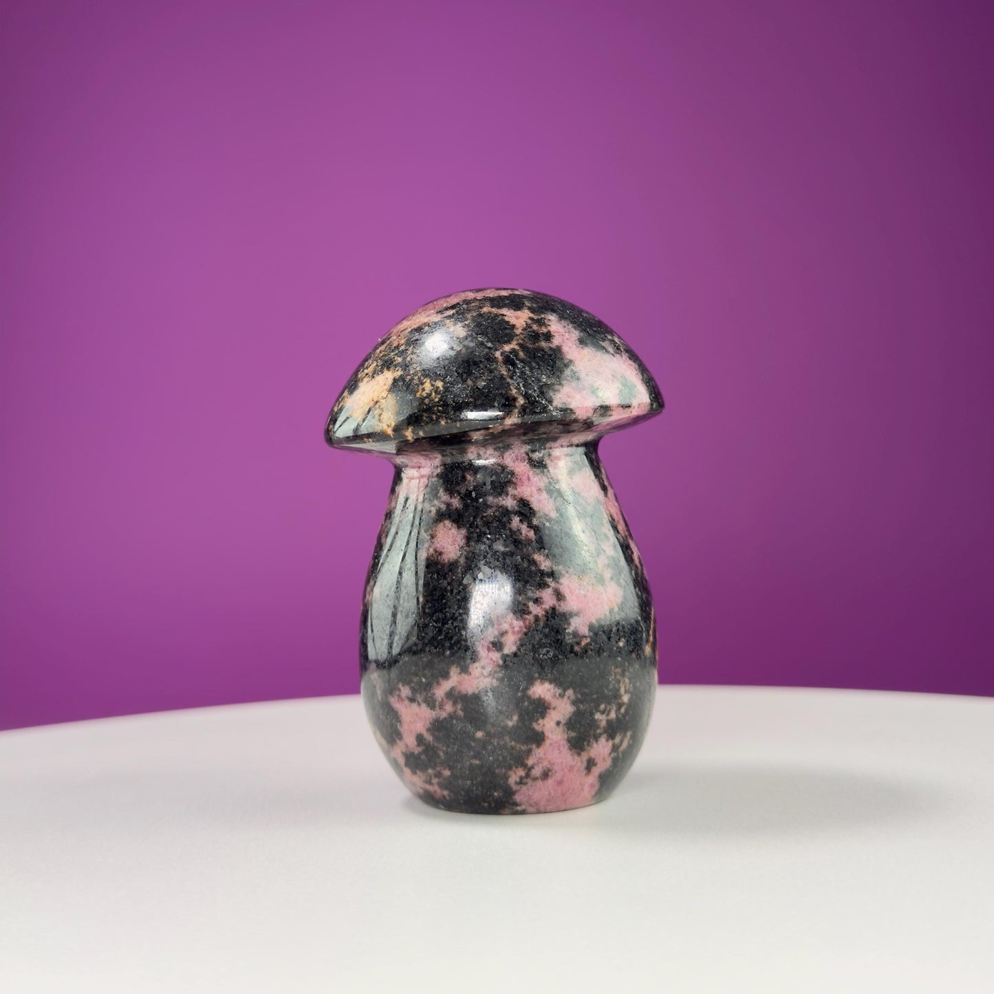 Rhodonite Mushroom Carving, 1+ Pounds
