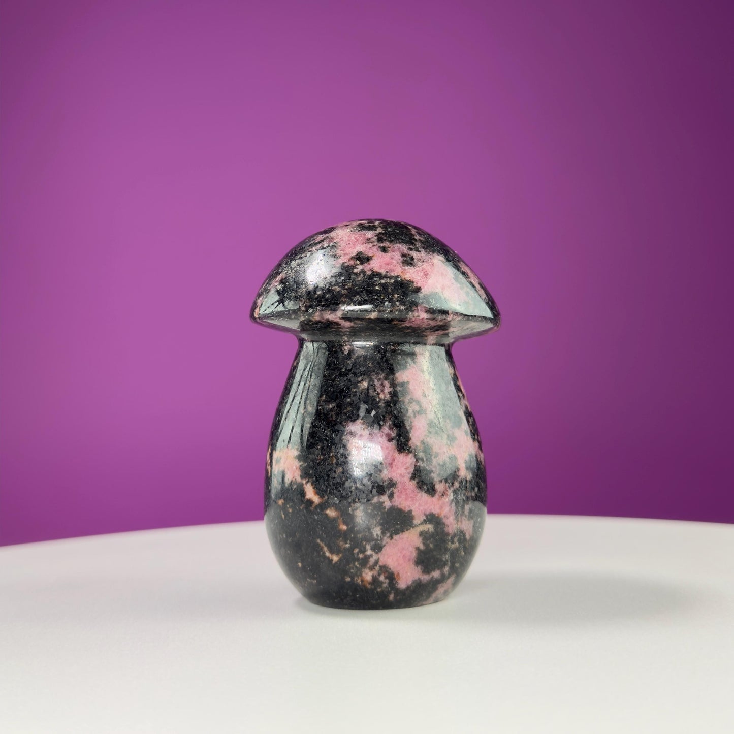 Rhodonite Mushroom Carving, 1+ Pounds