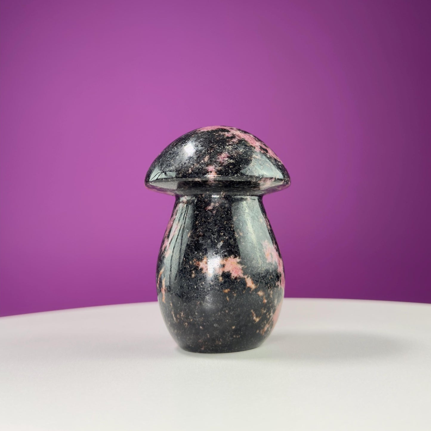 Rhodonite Mushroom Carving, 1+ Pounds