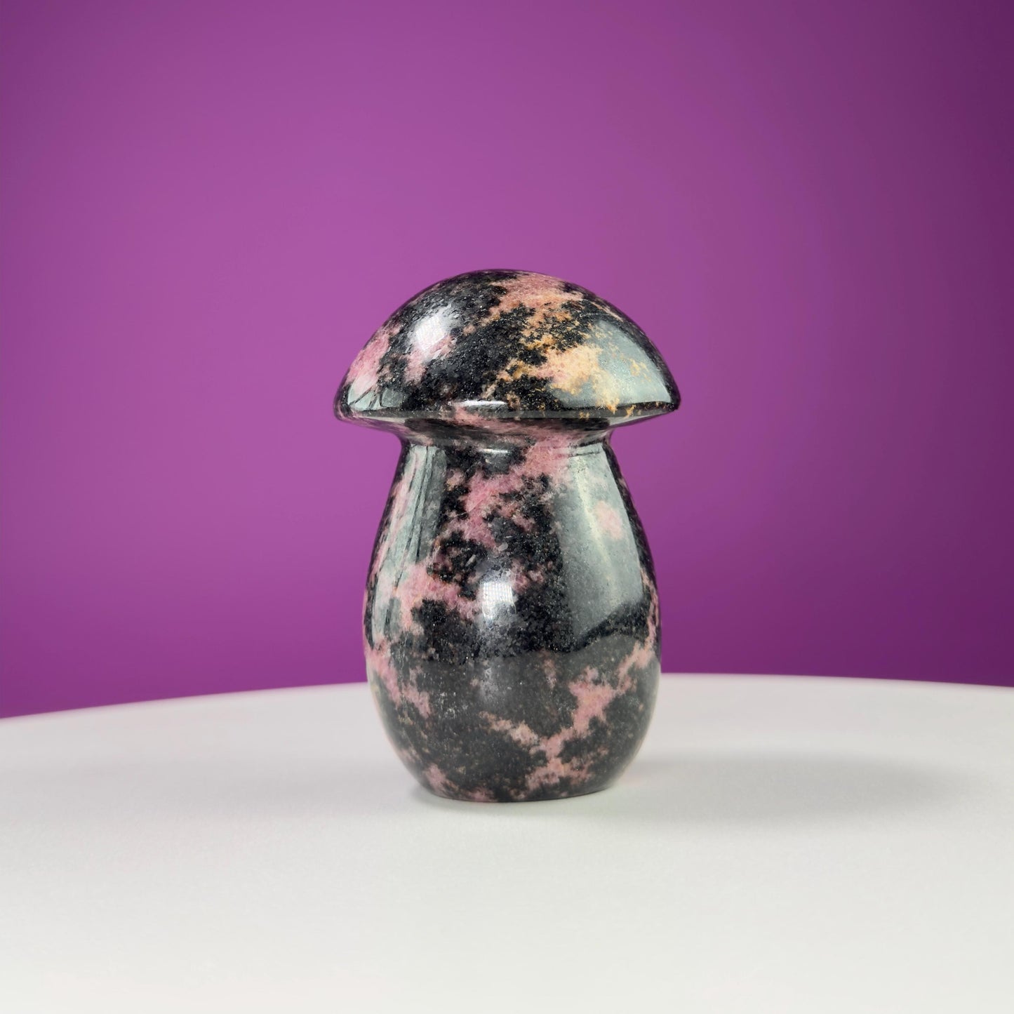 Rhodonite Mushroom Carving, 1+ Pounds