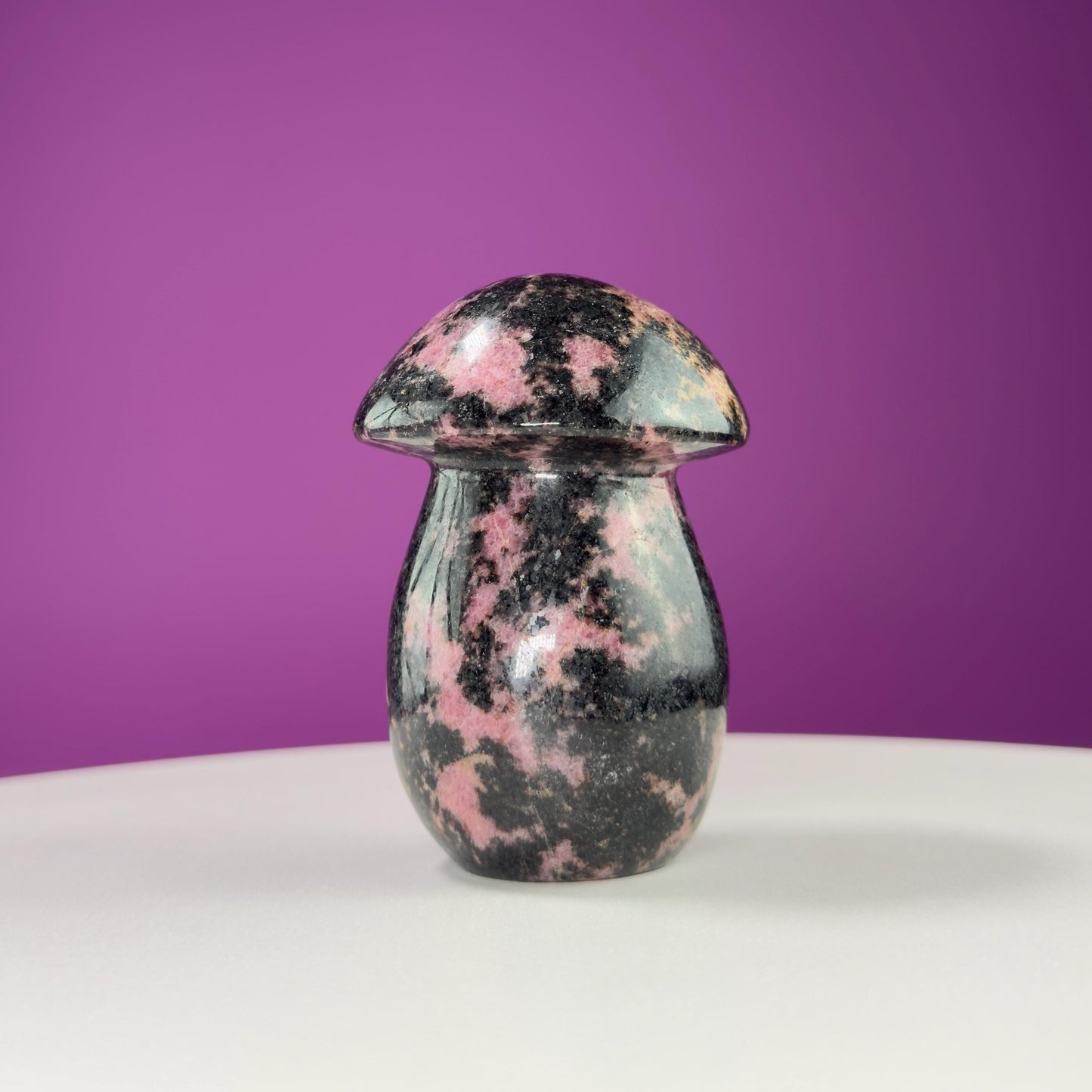 Rhodonite Mushroom Carving, 1+ Pounds