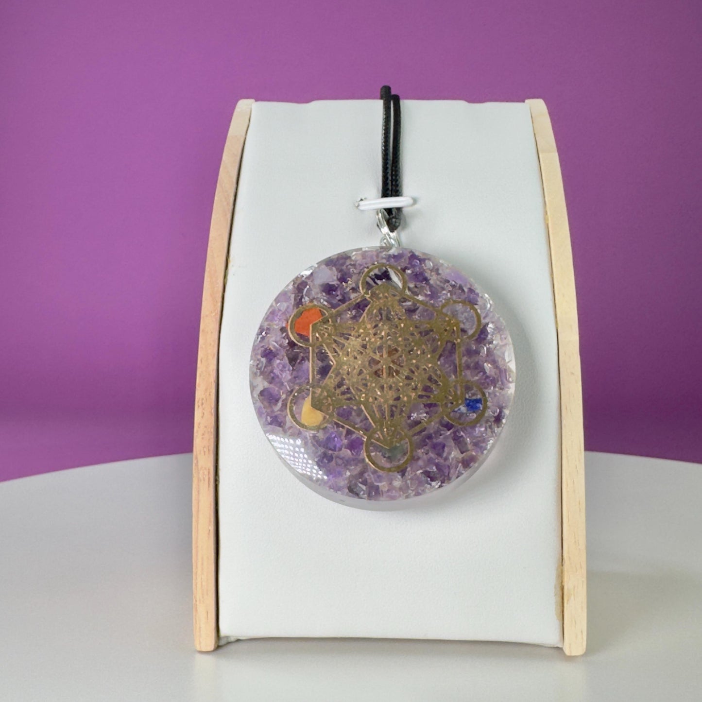 Amethyst Metatron Orgonite Necklace