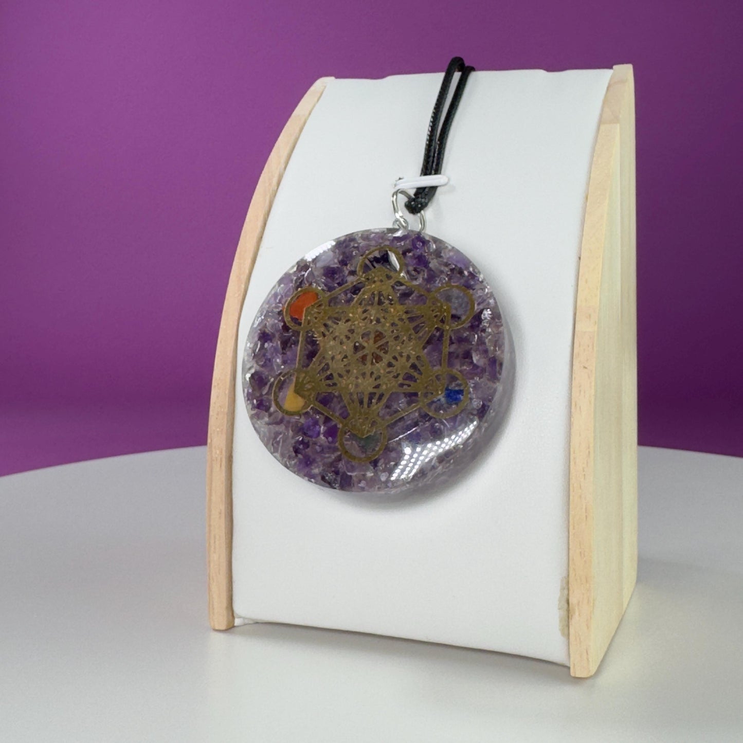 Amethyst Metatron Orgonite Necklace