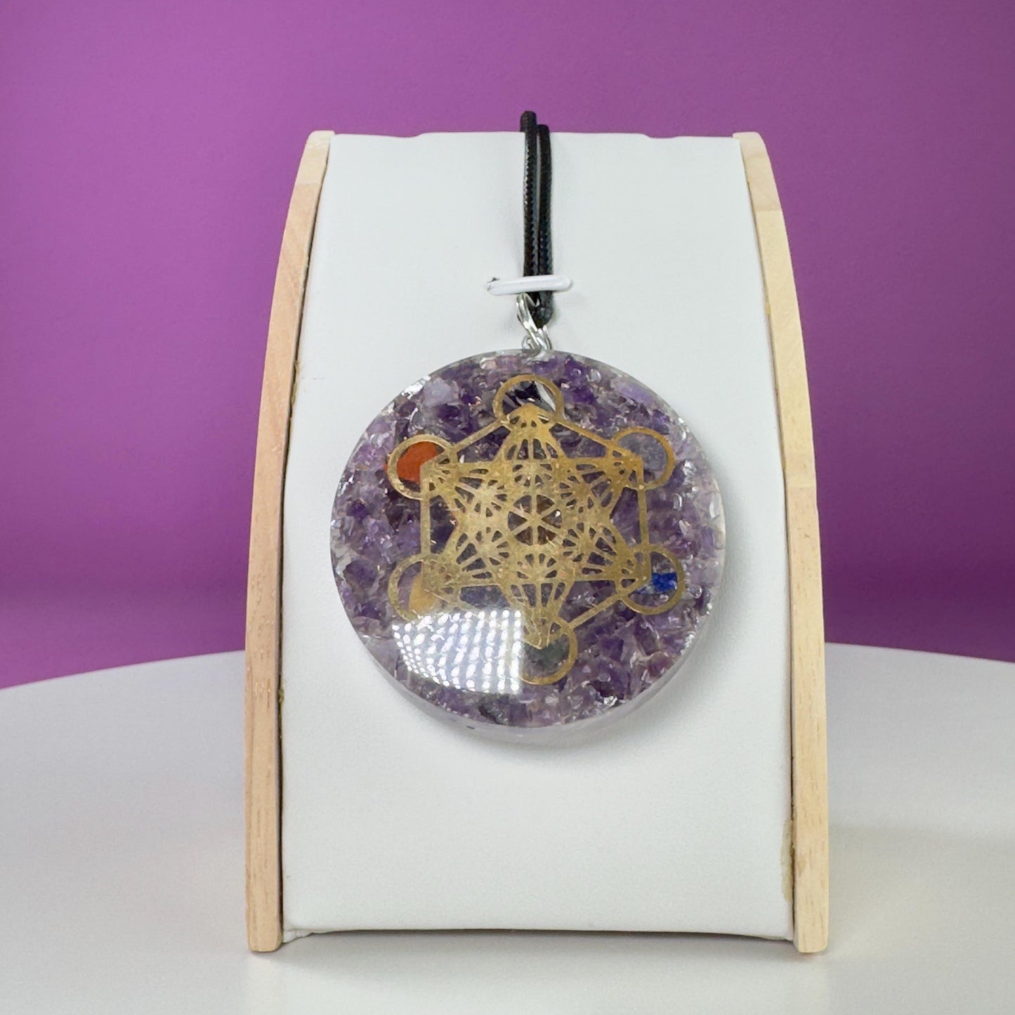 Amethyst Metatron Orgonite Necklace