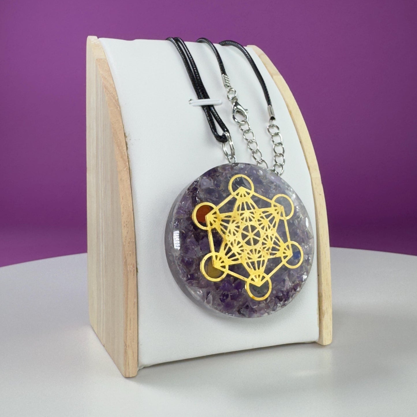Amethyst Metatron Orgonite Necklace
