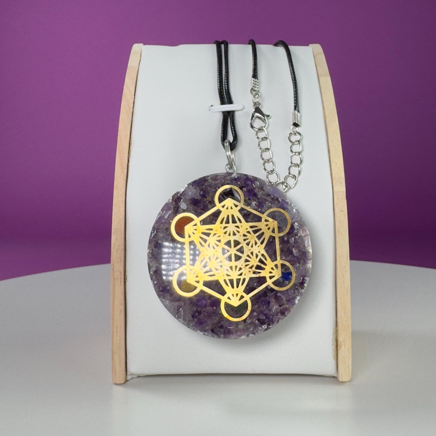 Amethyst Metatron Orgonite Necklace