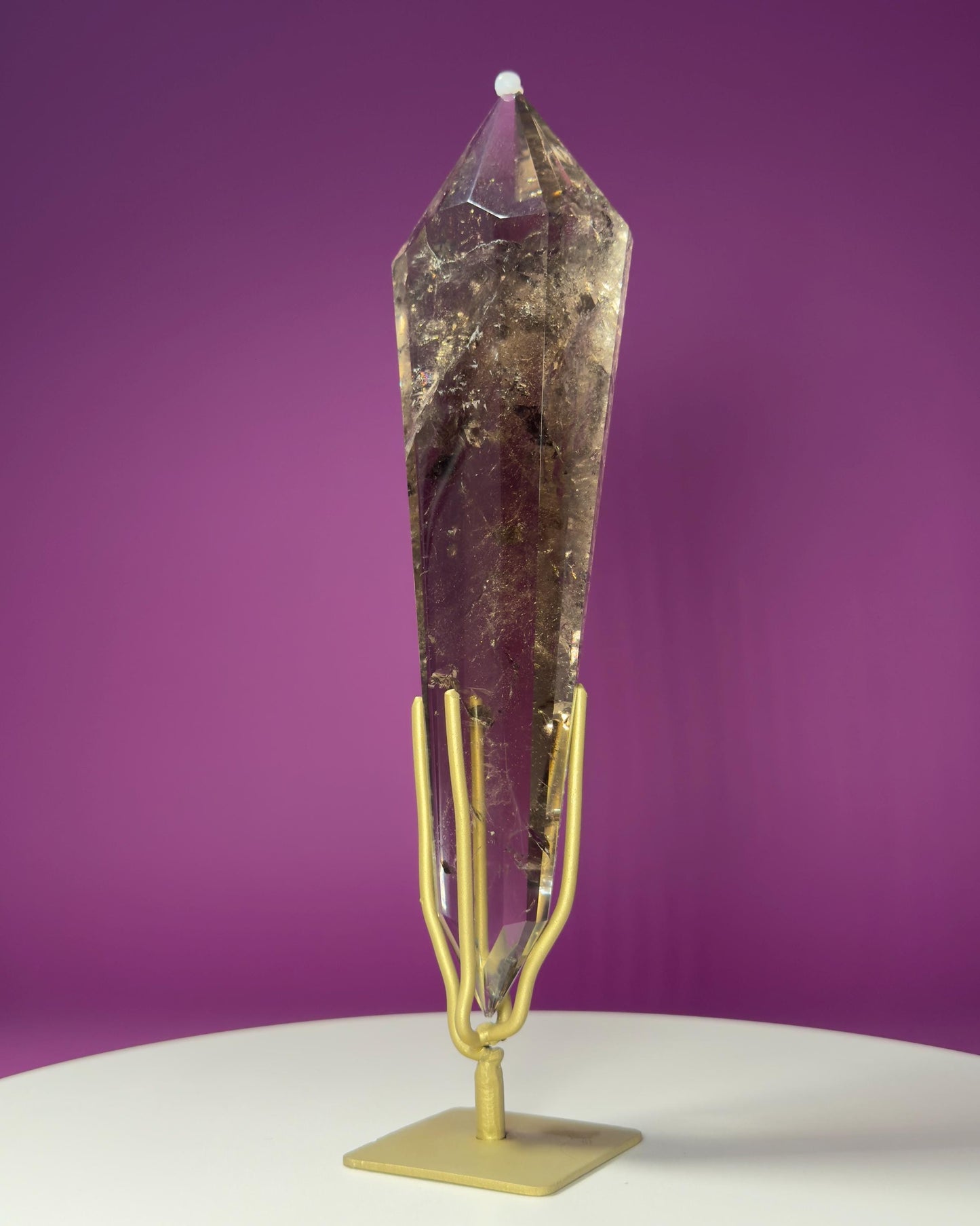 Smoky Quartz Vogel (Includes Gold Stand), (Brazil)