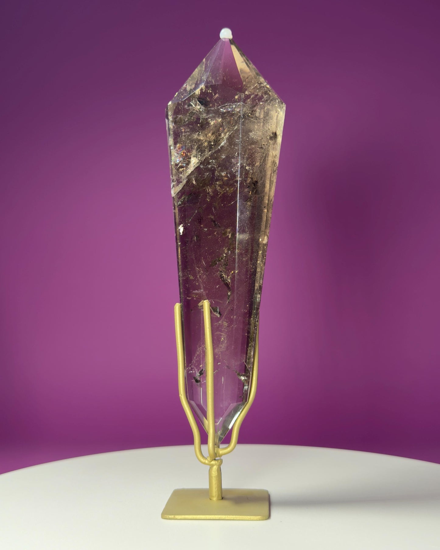 Smoky Quartz Vogel (Includes Gold Stand), (Brazil)