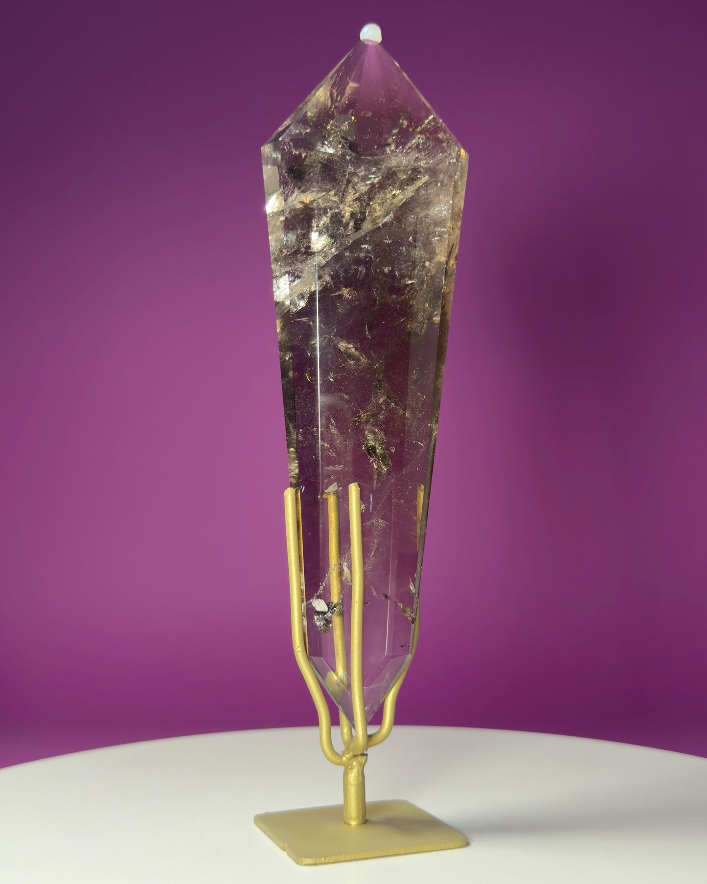 Smoky Quartz Vogel (Includes Gold Stand), (Brazil)
