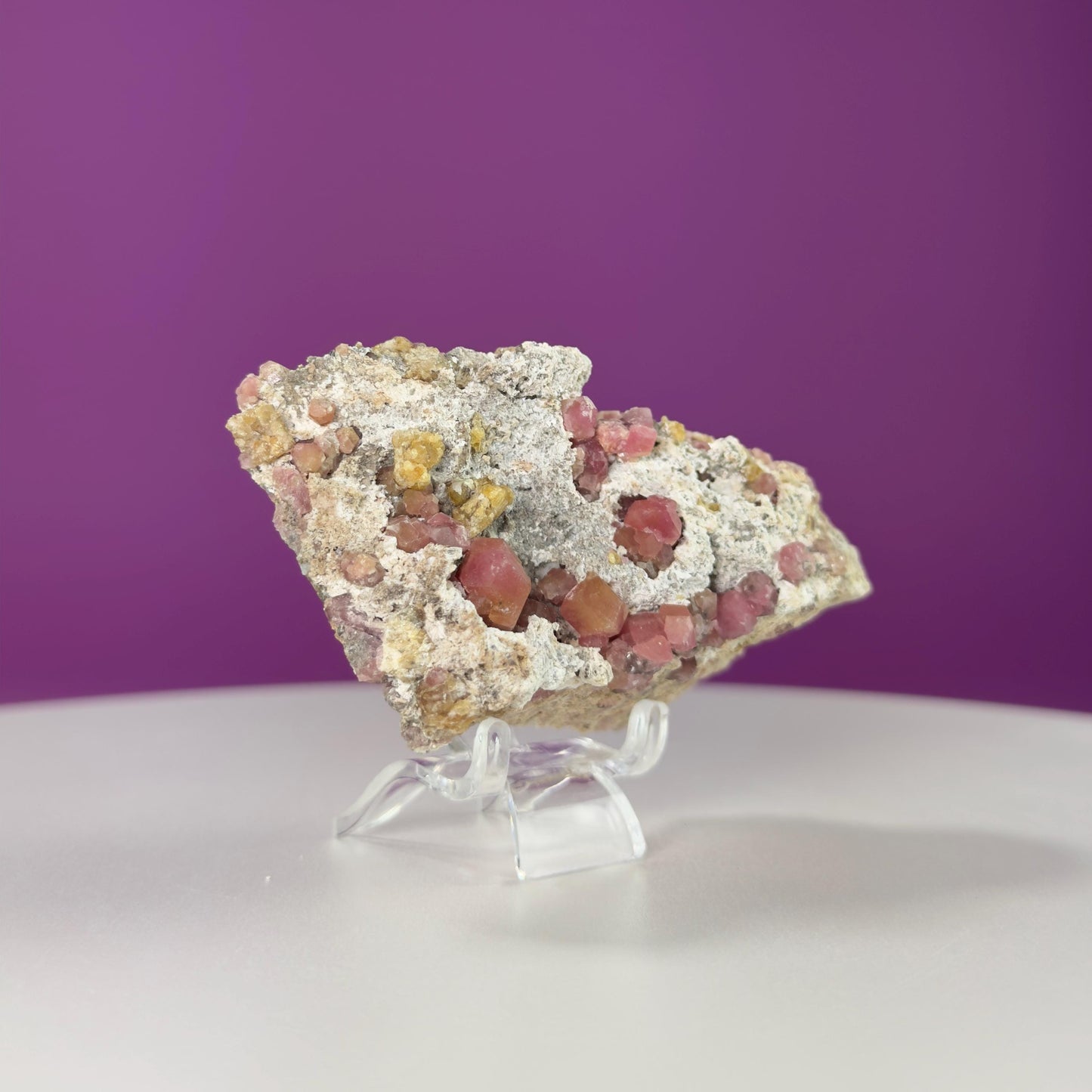 Pink Garnet Specimen (Mexico) (Includes Acrylic Stand)