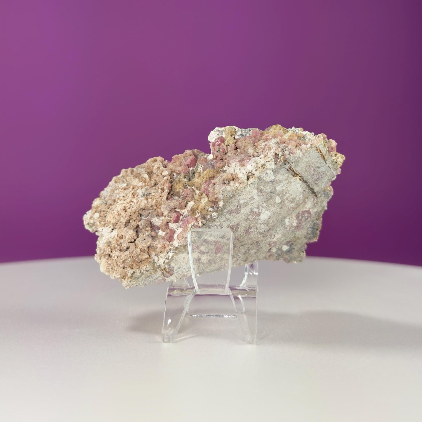 Pink Garnet Specimen (Mexico) (Includes Acrylic Stand)
