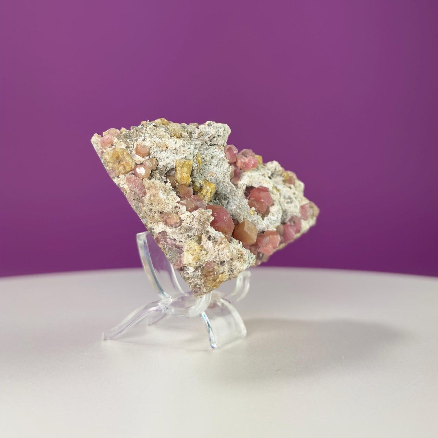 Pink Garnet Specimen (Mexico) (Includes Acrylic Stand)