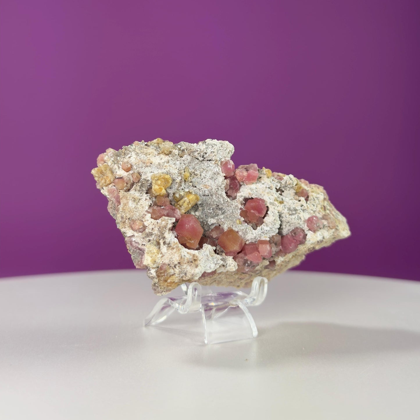 Pink Garnet Specimen (Mexico) (Includes Acrylic Stand)