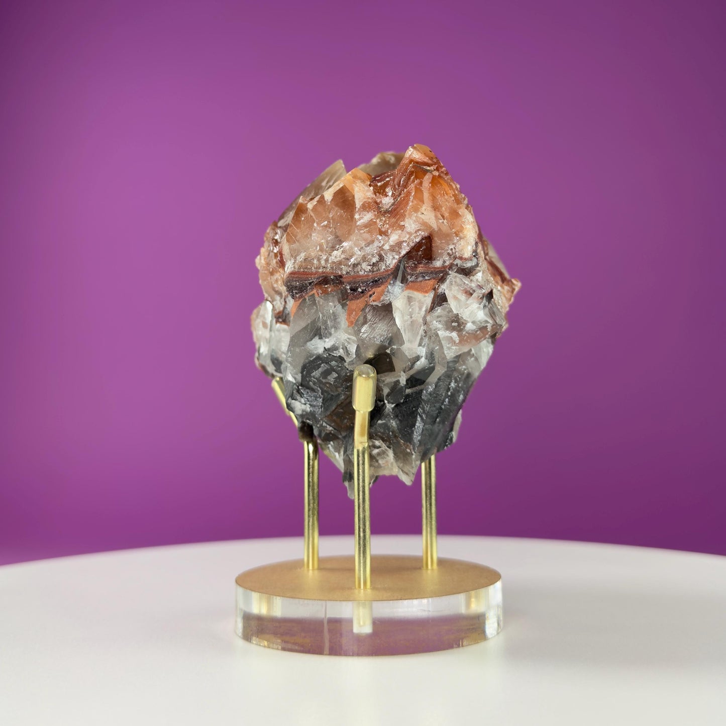 Mariposa Calcite (Mexico) (Includes Gold Metal/Acrylic Stand), UV Reactive