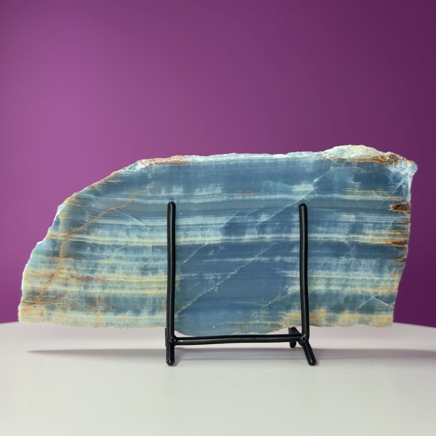 Blue Onyx Slab (Mexico) (Includes Black Metal Stand)