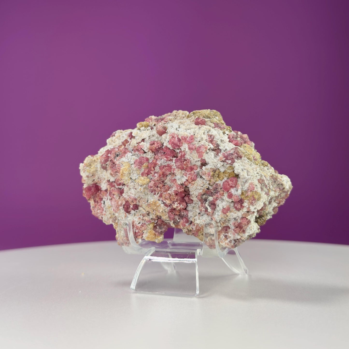 Pink Garnet Specimen (Mexico) (Includes Acrylic Stand)