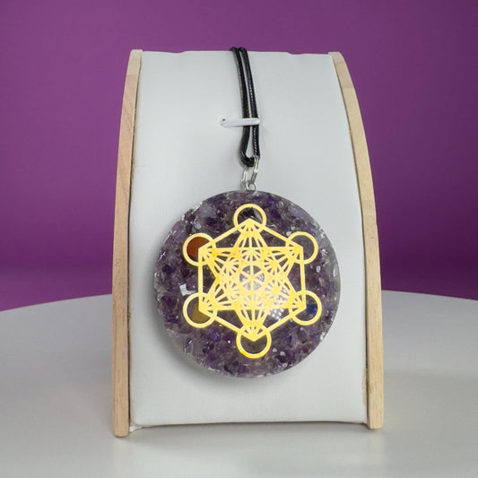 Amethyst Metatron Orgonite Necklace