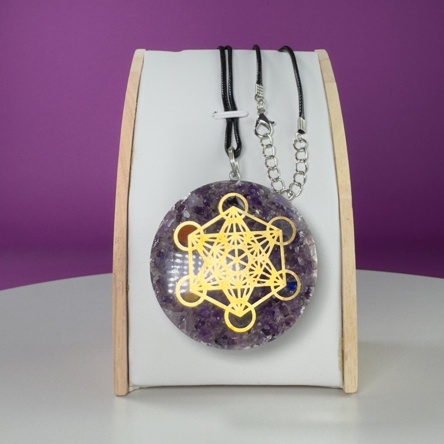 Amethyst Metatron Orgonite Necklace