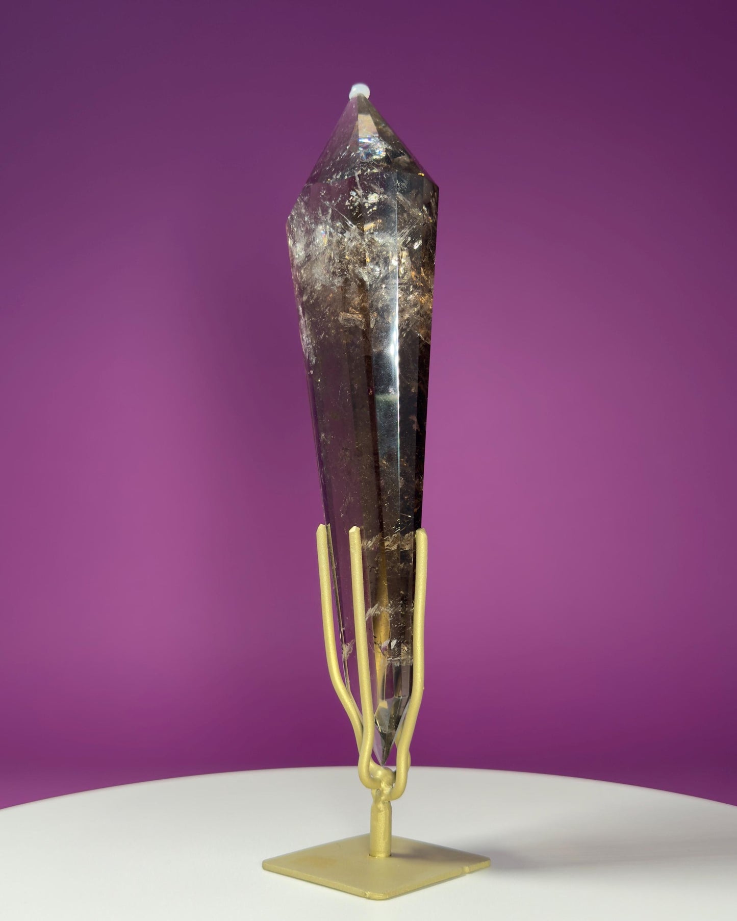 Smoky Quartz Vogel (Includes Gold Stand), (Brazil)
