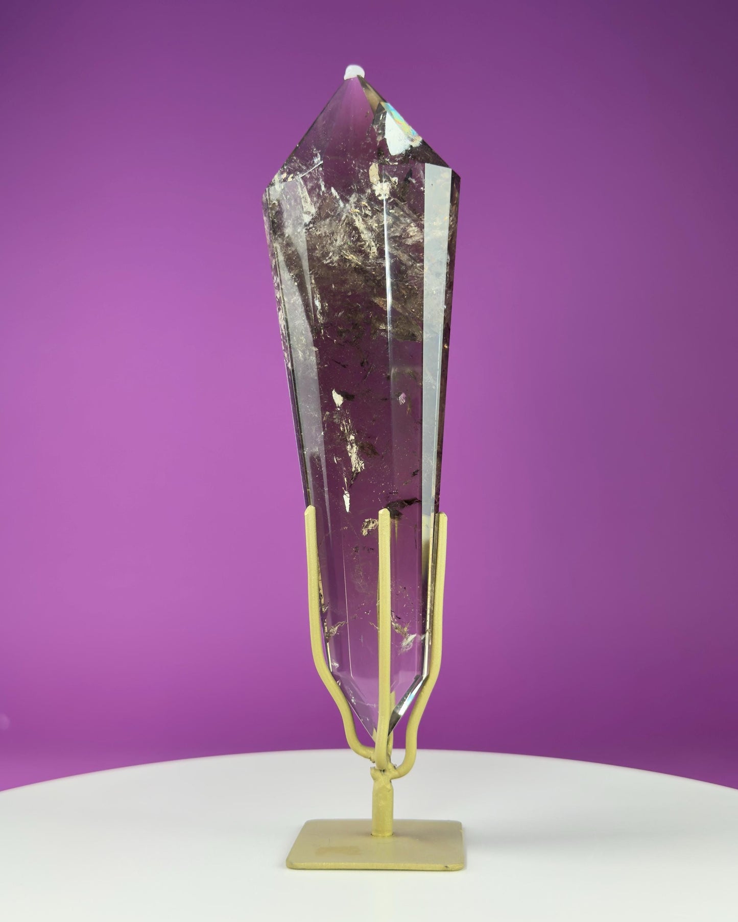 Smoky Quartz Vogel (Includes Gold Stand), (Brazil)