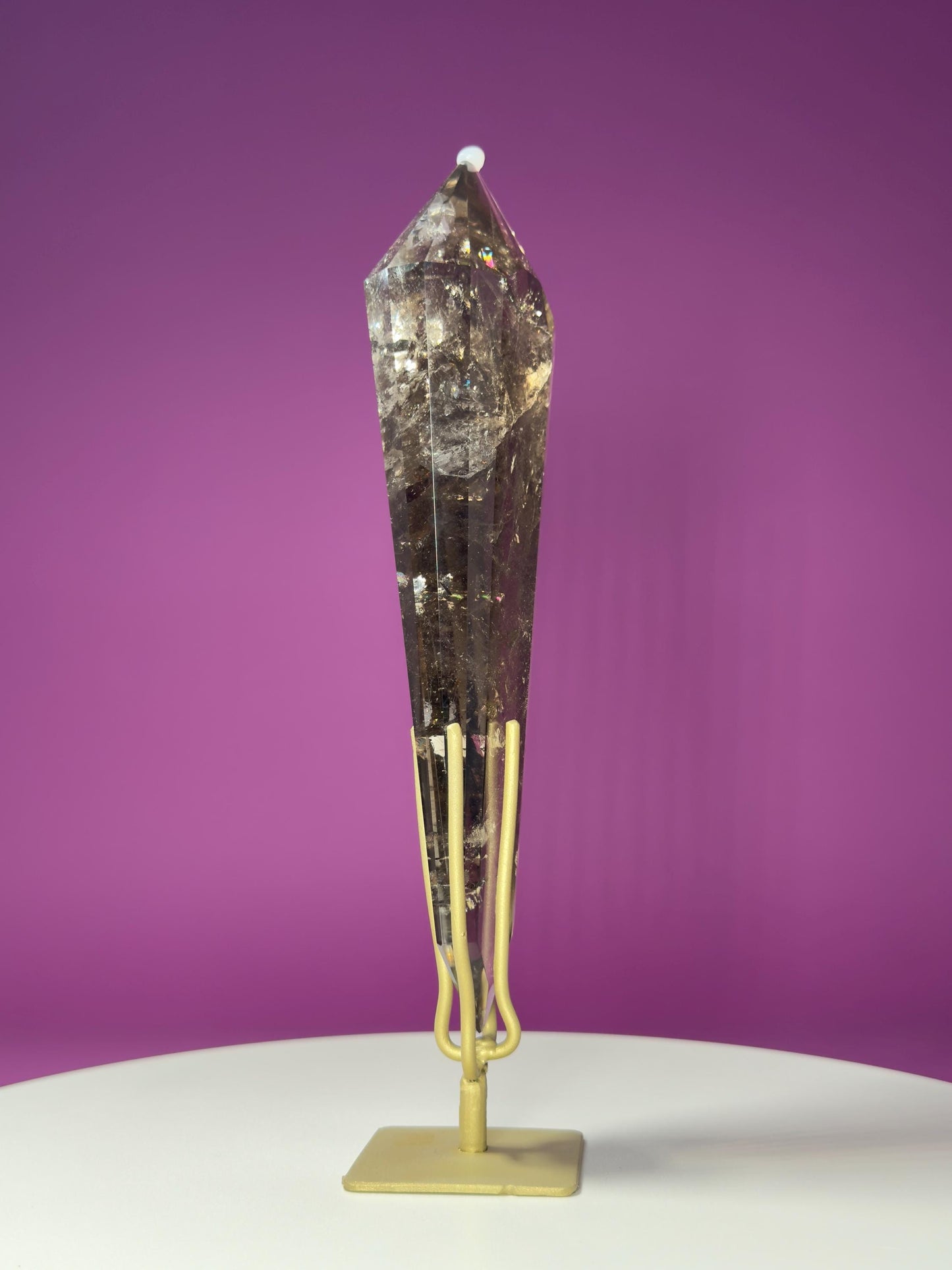 Smoky Quartz Vogel (Includes Gold Stand), (Brazil)