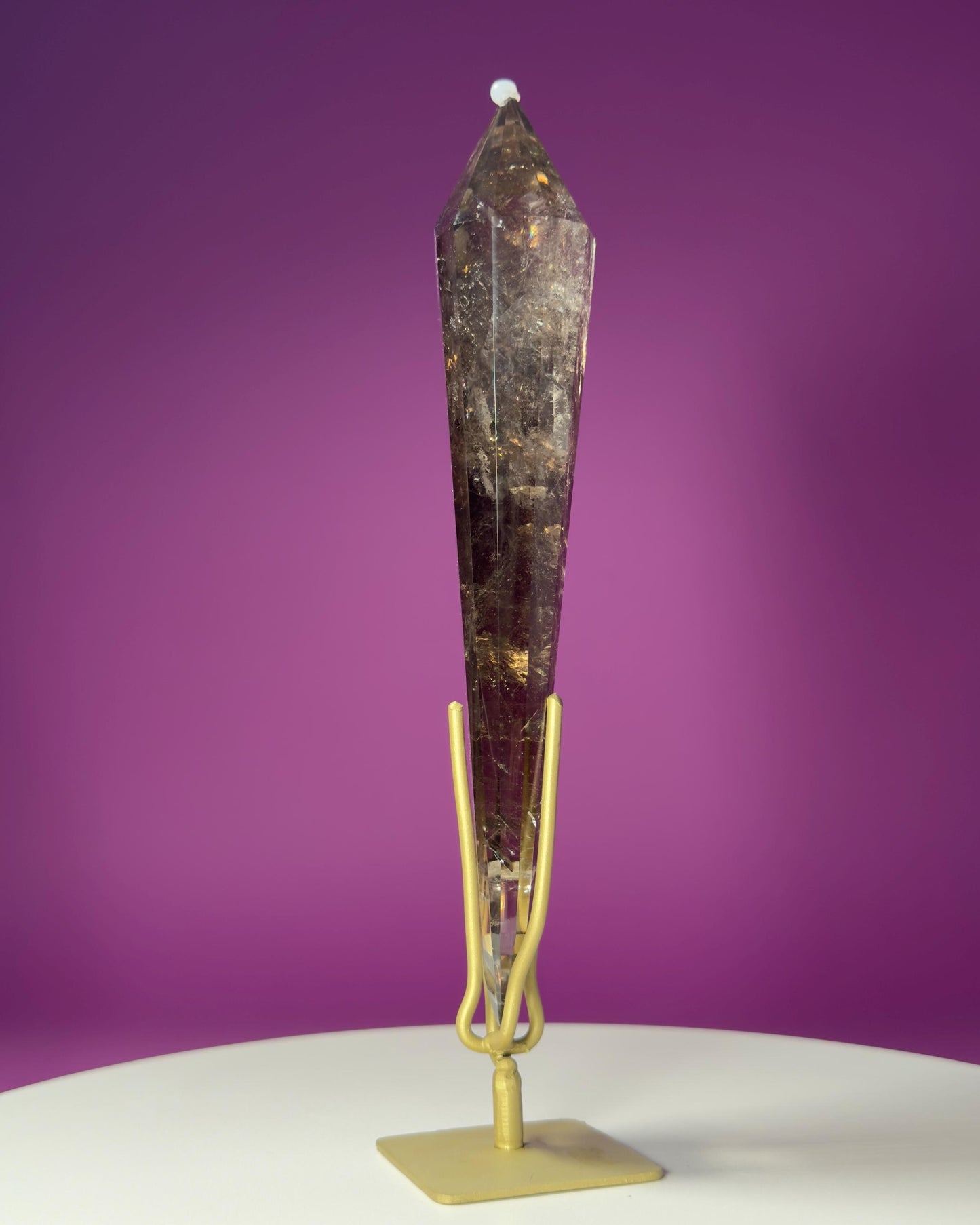 Smoky Quartz Vogel (Includes Gold Stand), (Brazil)