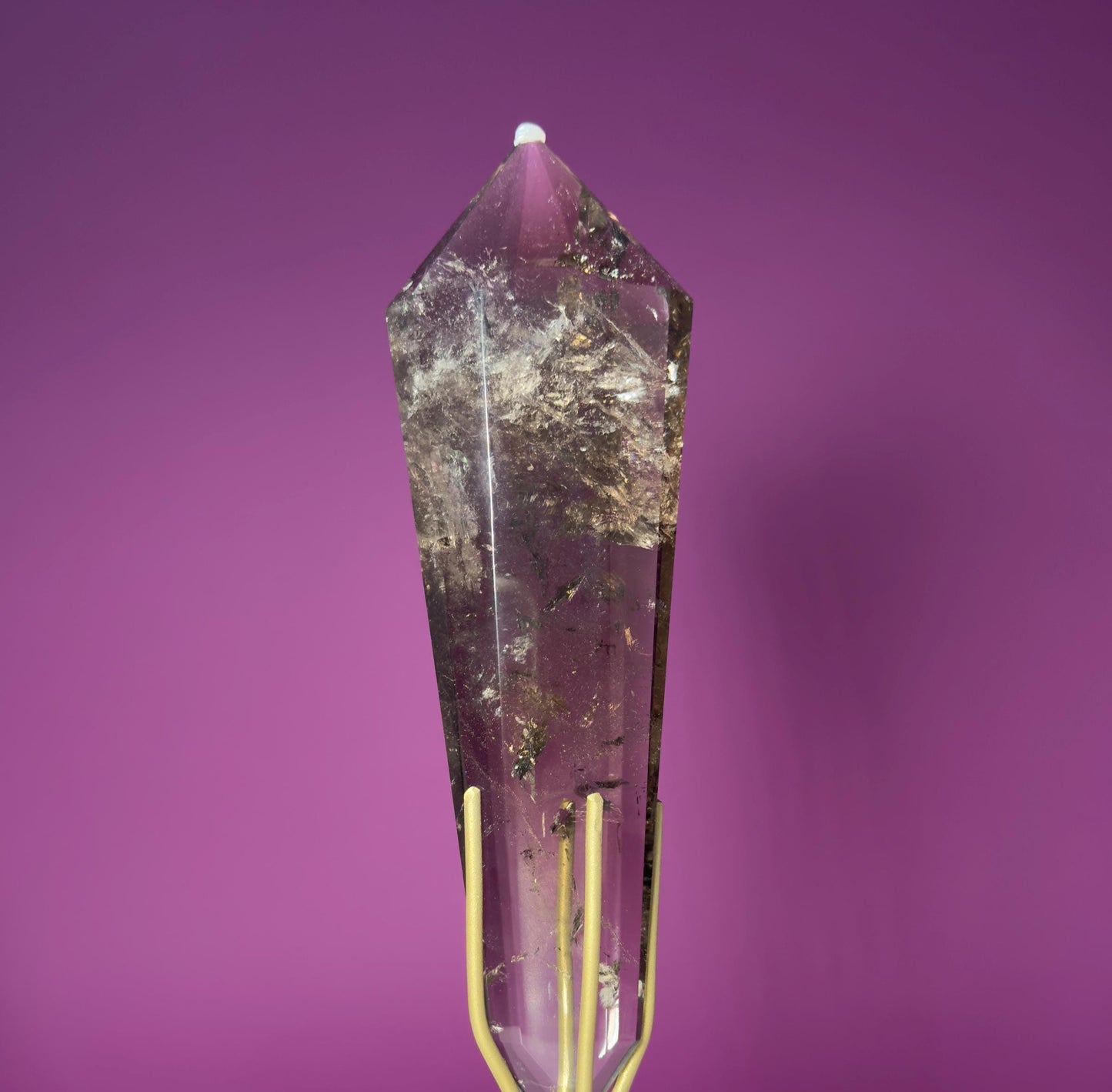 Smoky Quartz Vogel (Includes Gold Stand), (Brazil)