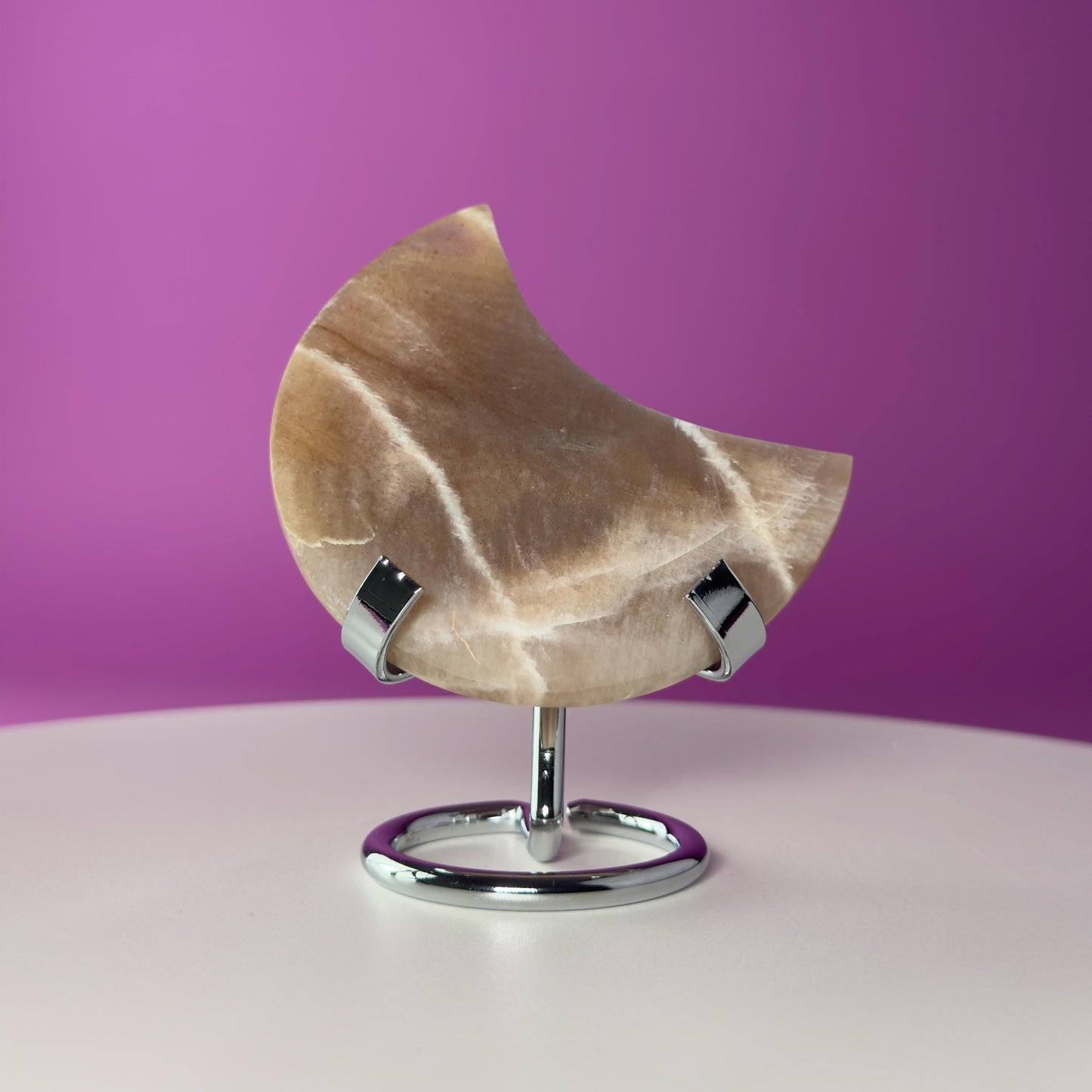 Moonstone Moon (Includes Silver Metal Stand)