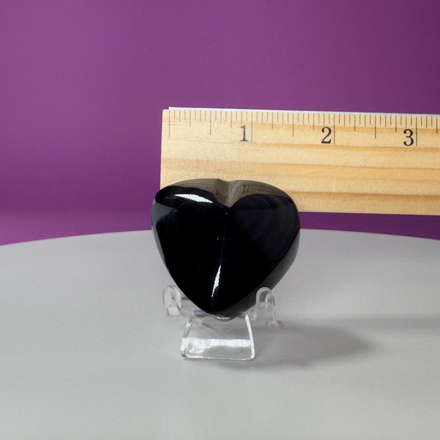 Mini Rainbow Obsidian Heart Carving (Mexico) (Includes Acrylic Stand)