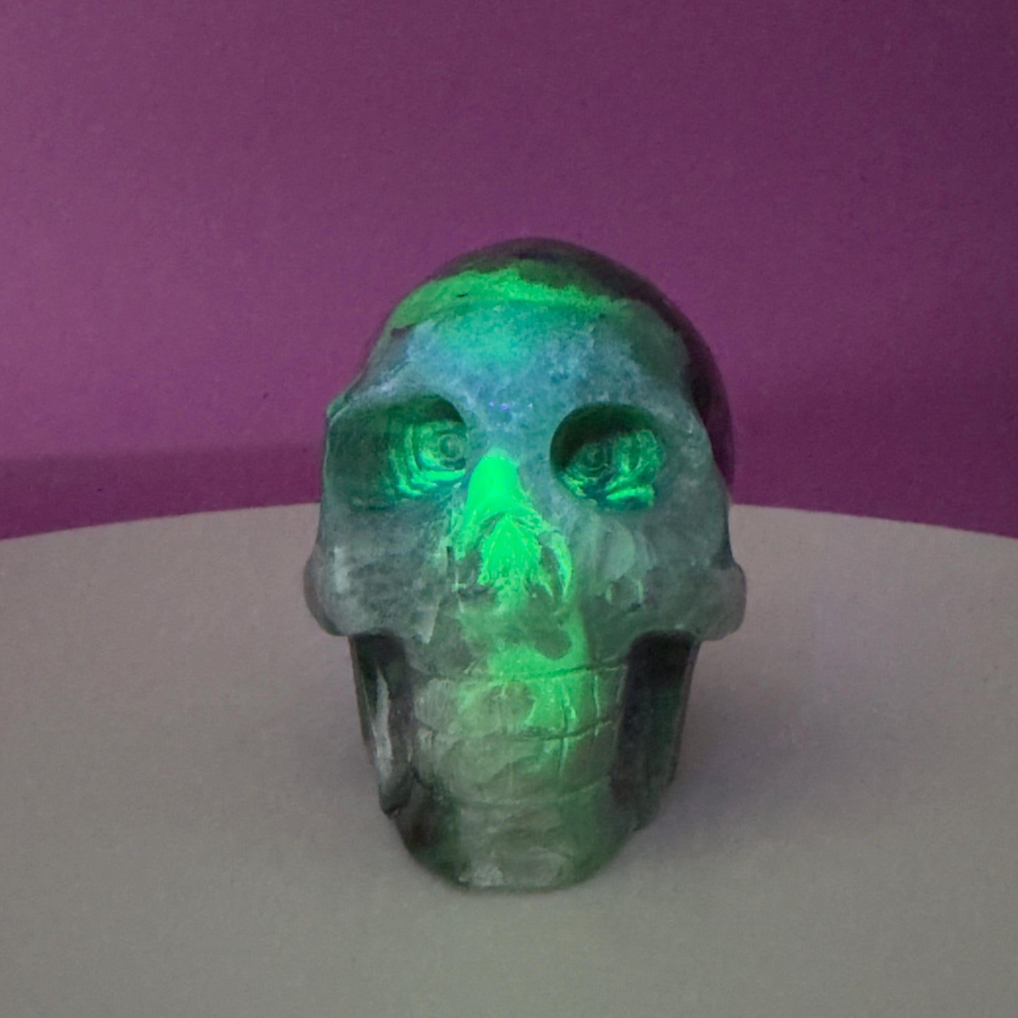 Volcanic Agate Skull, UV Reactive