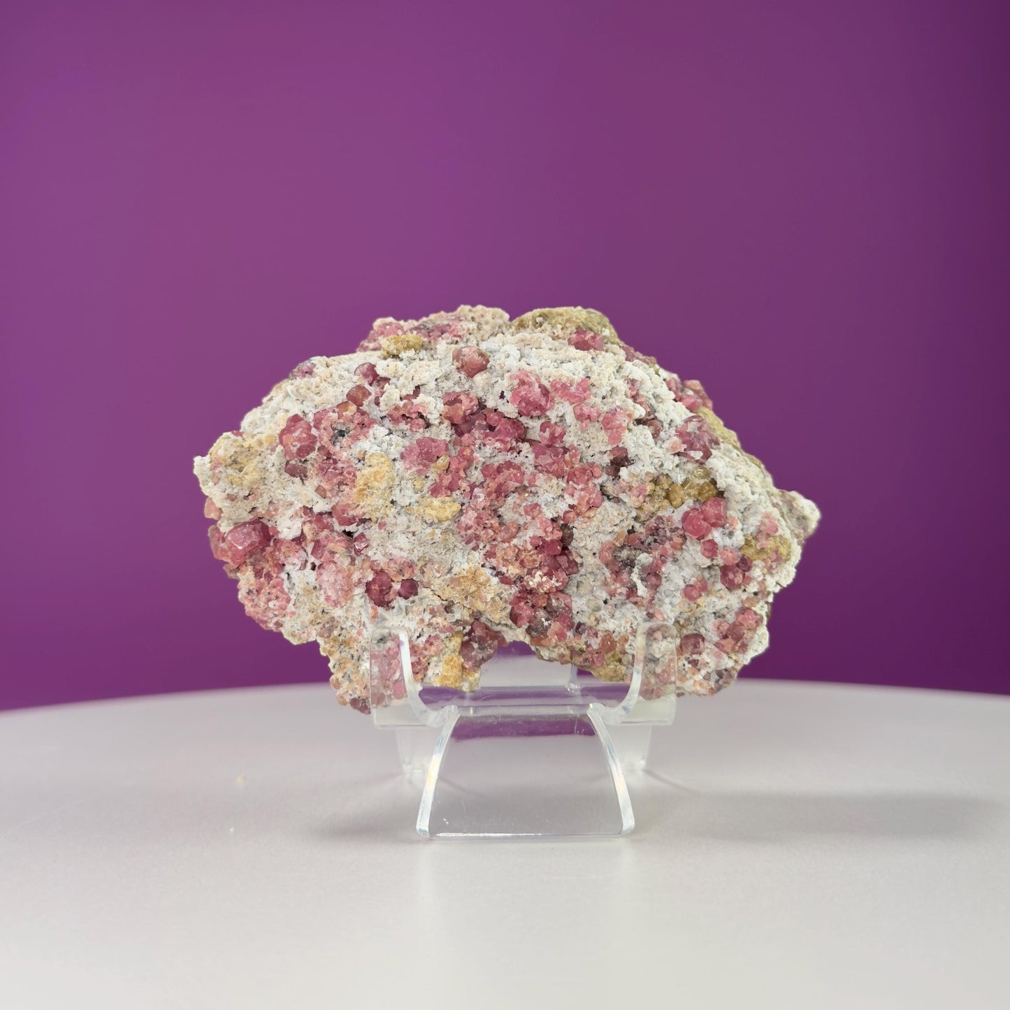 Pink Garnet Specimen (Mexico) (Includes Acrylic Stand)