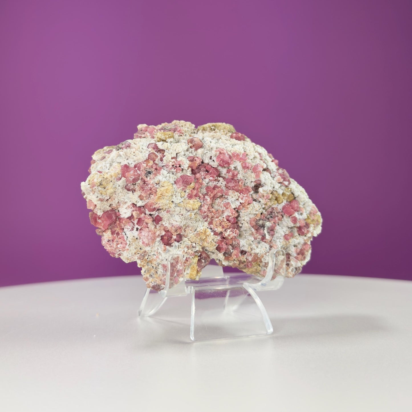 Pink Garnet Specimen (Mexico) (Includes Acrylic Stand)