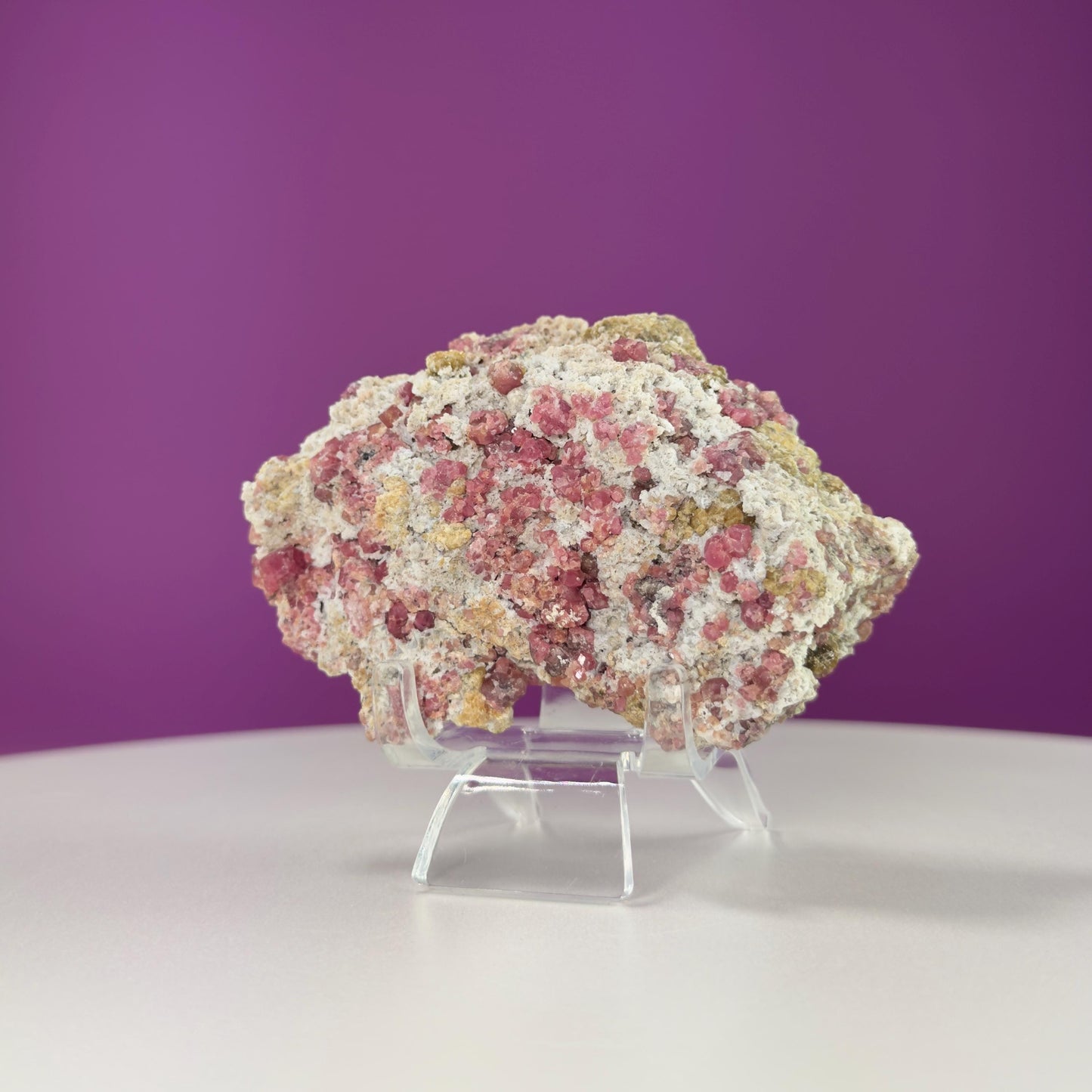 Pink Garnet Specimen (Mexico) (Includes Acrylic Stand)