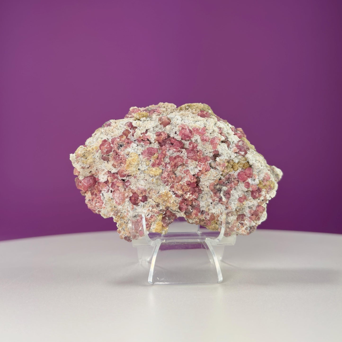Pink Garnet Specimen (Mexico) (Includes Acrylic Stand)
