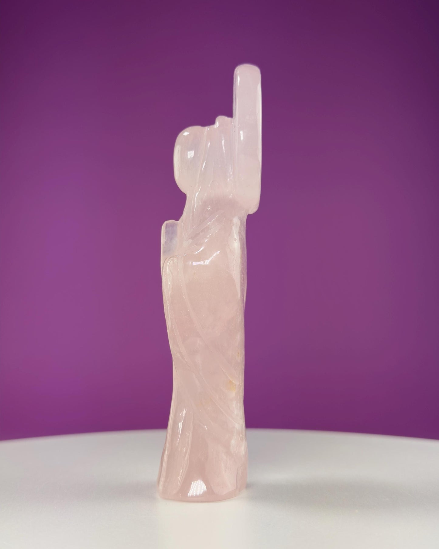 Rose Quartz Mother Mary Carving (Brazil)