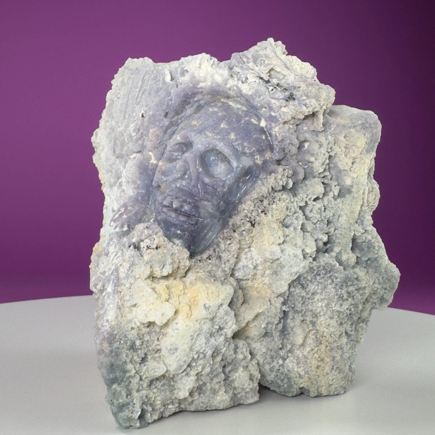 Grape Agate Skull Carving