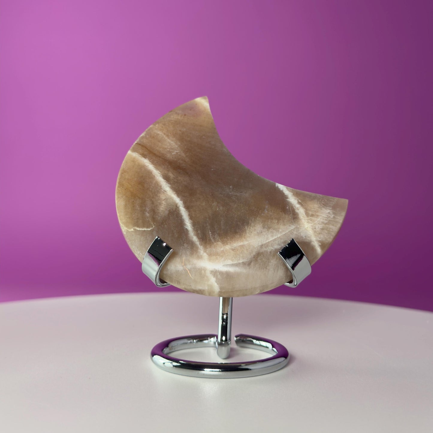 Moonstone Moon (Includes Silver Metal Stand)