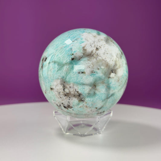 Amazonite Sphere (Includes Acrylic Stand), 1.9 Pounds