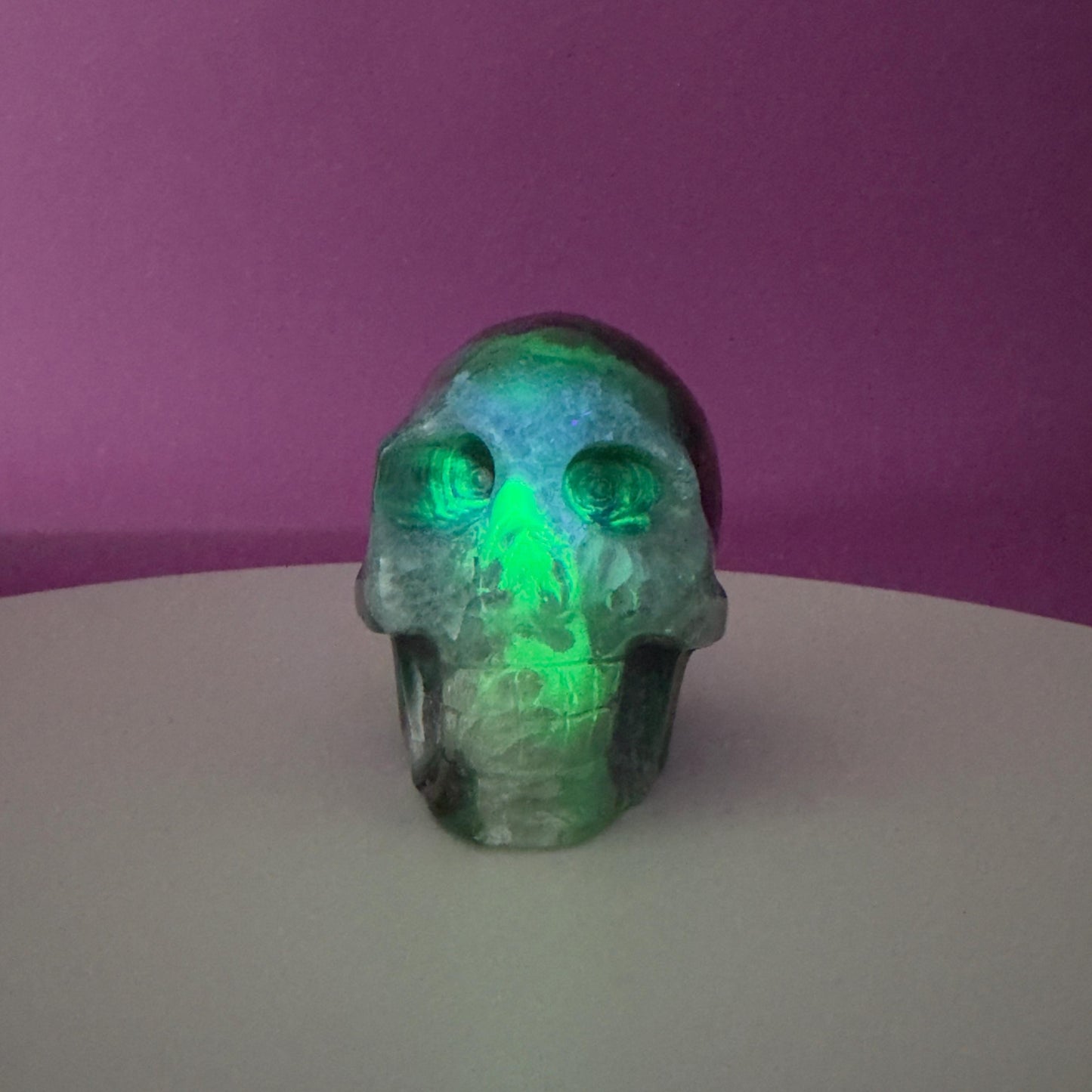 Volcanic Agate Skull, UV Reactive