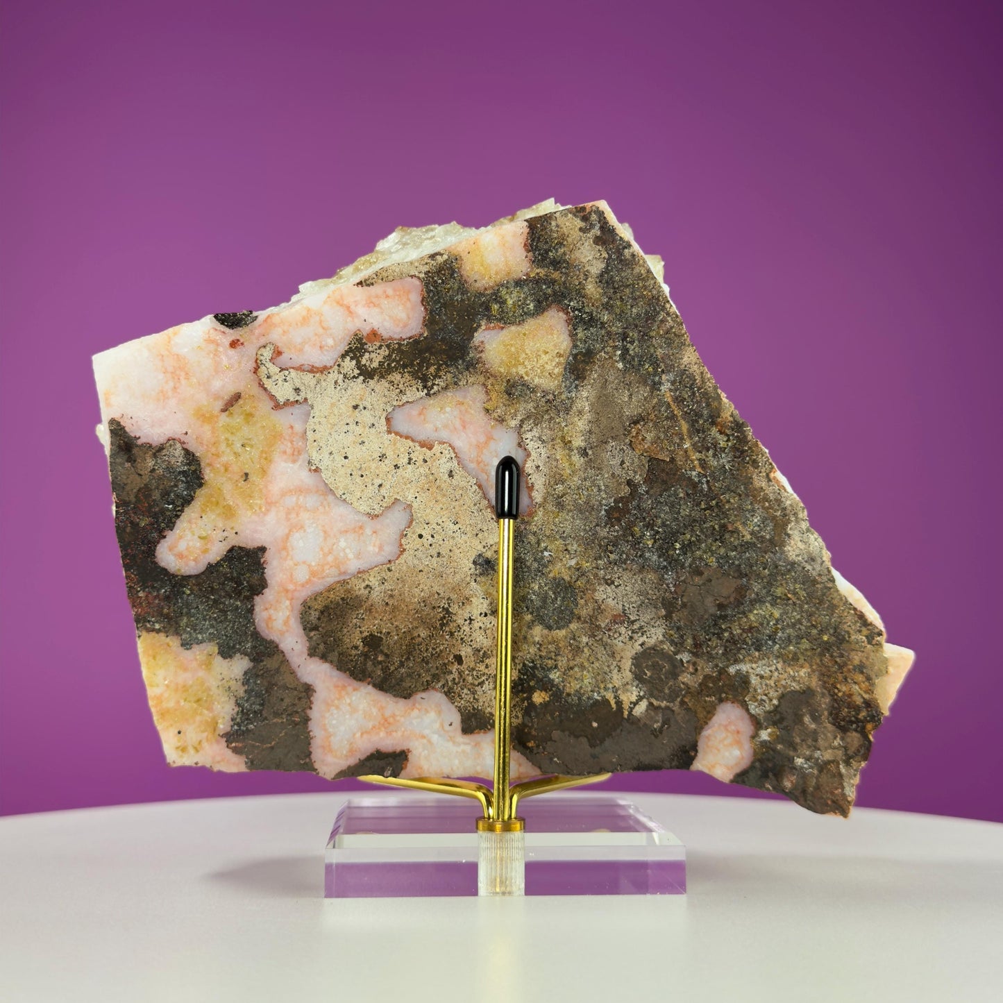 Citrine Cluster (Brazil) (Includes Gold Metal/Acrylic Stand), 2+ Pound Cluster