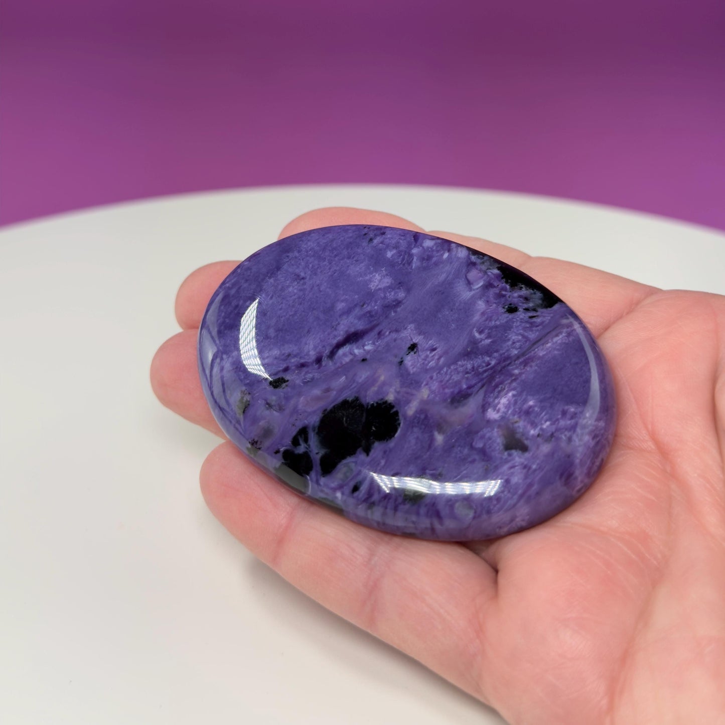 Charoite Palm Stone (Russia)