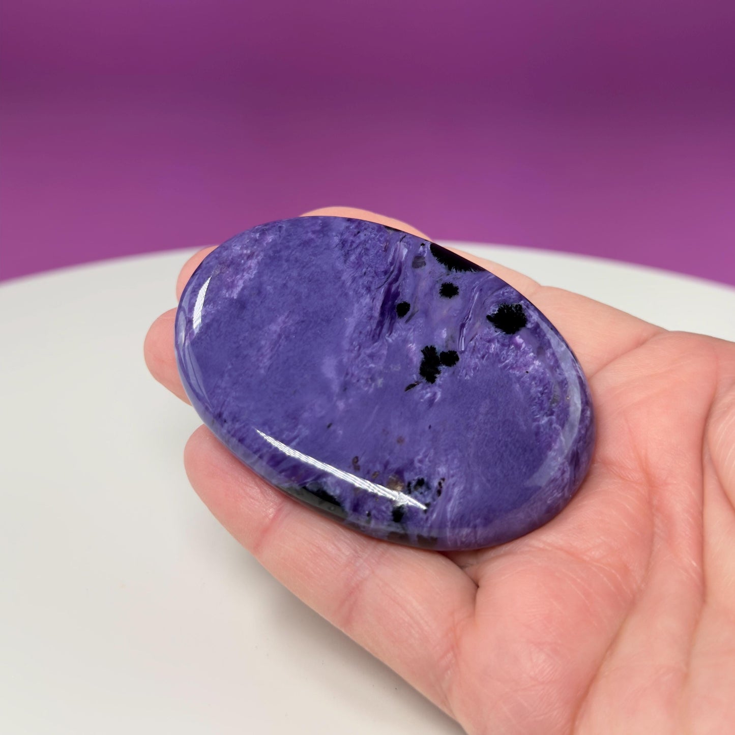 Charoite Palm Stone (Russia)