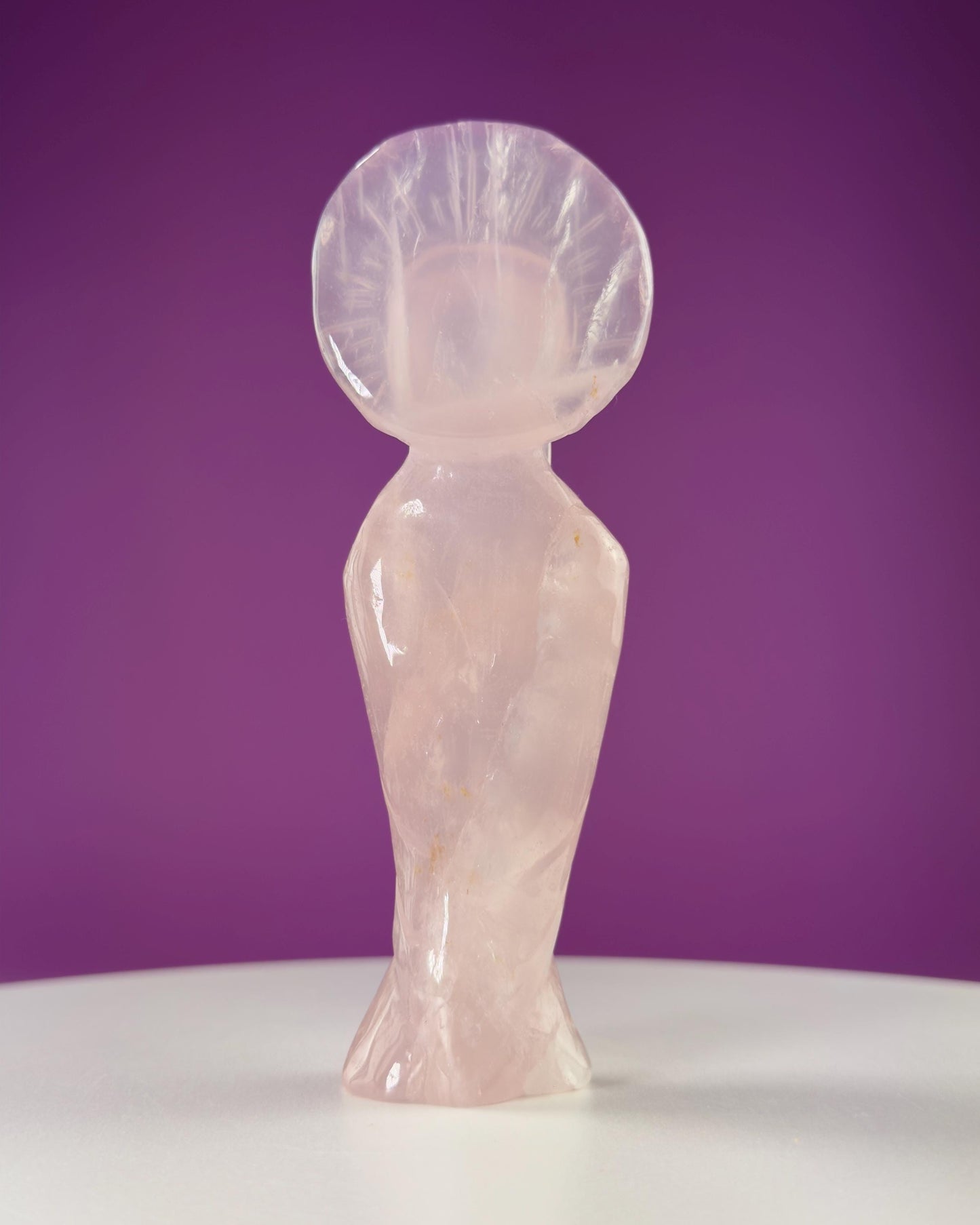 Rose Quartz Mother Mary Carving (Brazil)