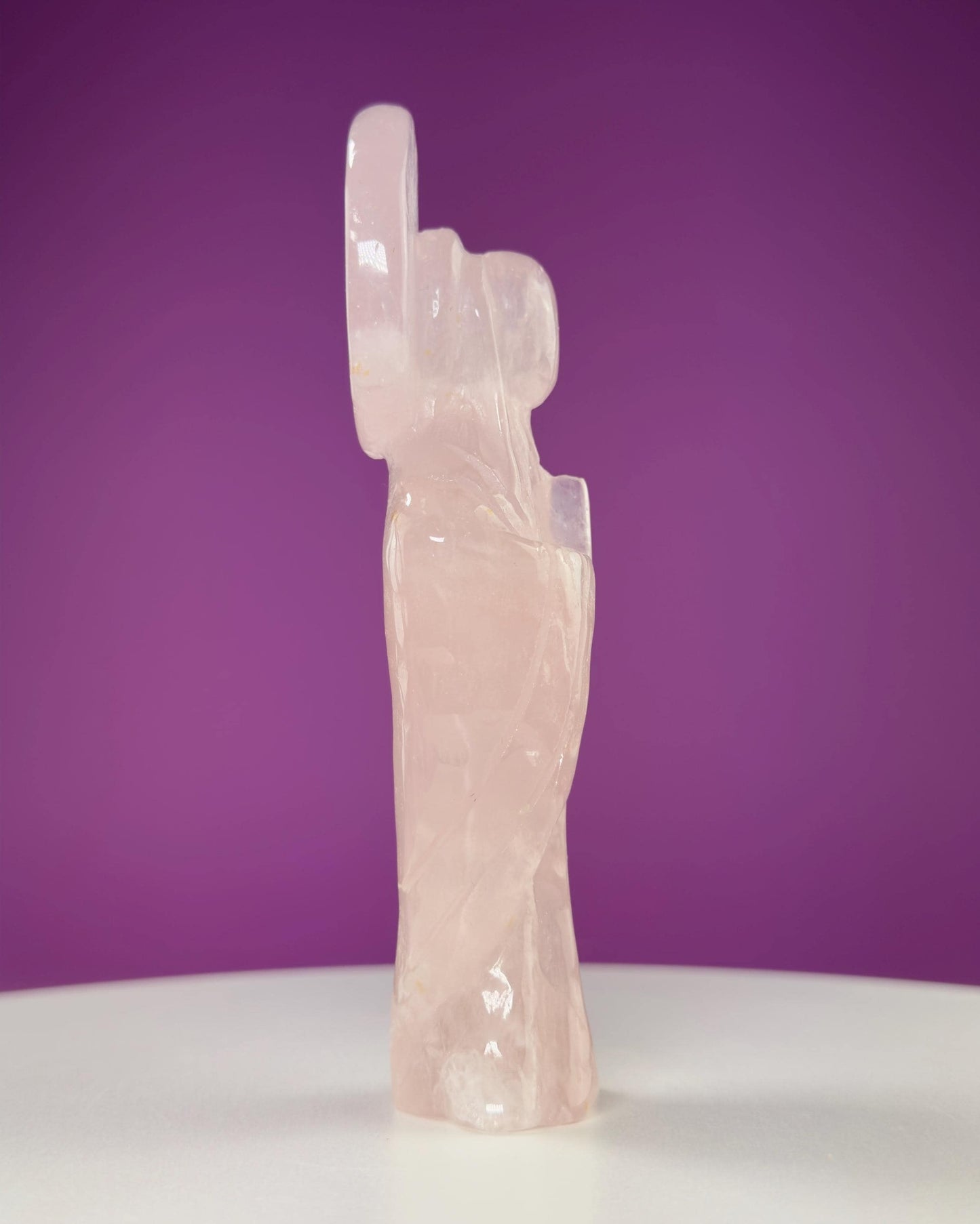 Rose Quartz Mother Mary Carving (Brazil)