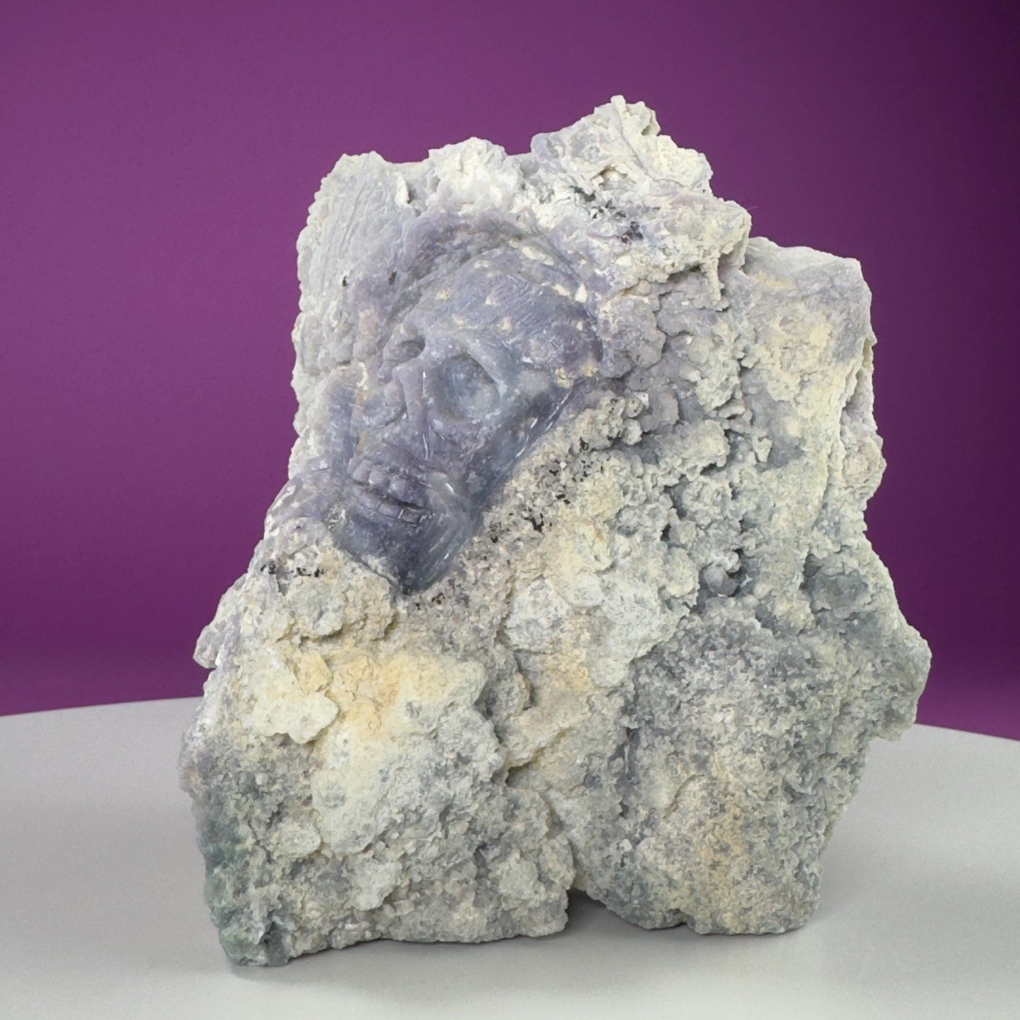 Grape Agate Skull Carving