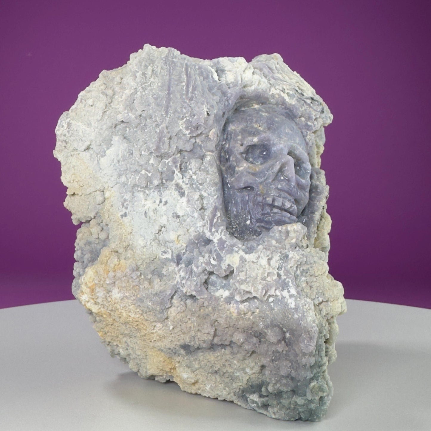 Grape Agate Skull Carving